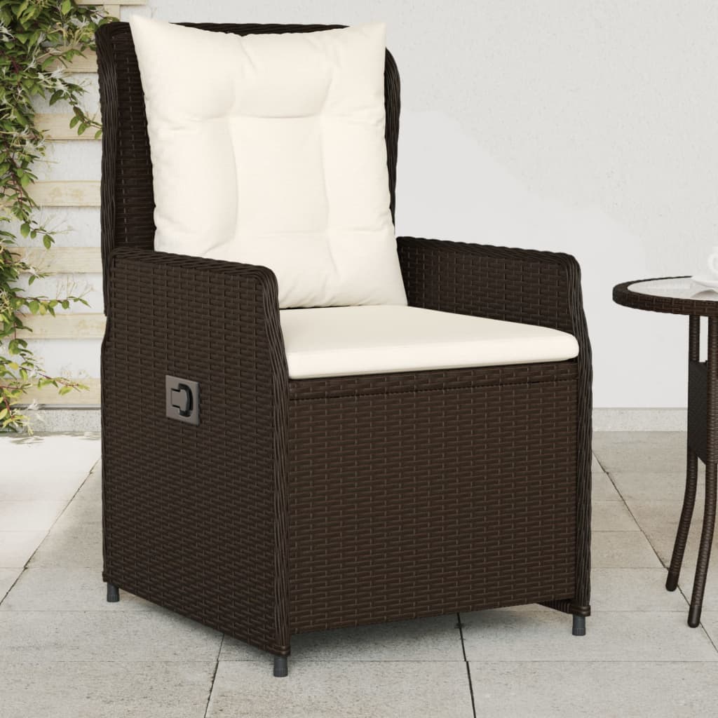 vidaXL Záhradné sklápacie stoličky 2 ks hnedé polyratan