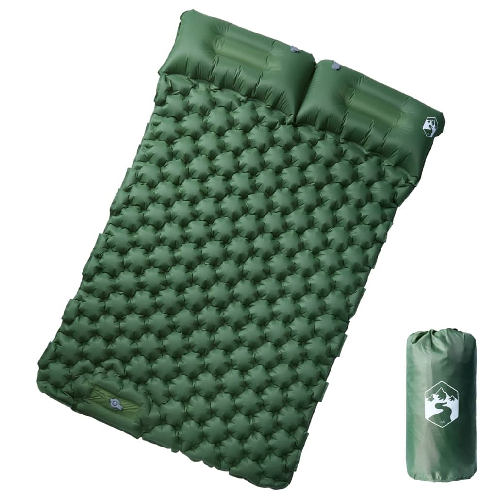 vidaXL Samonafukovací kempingový matrac s vankúš 1 osoby zelený