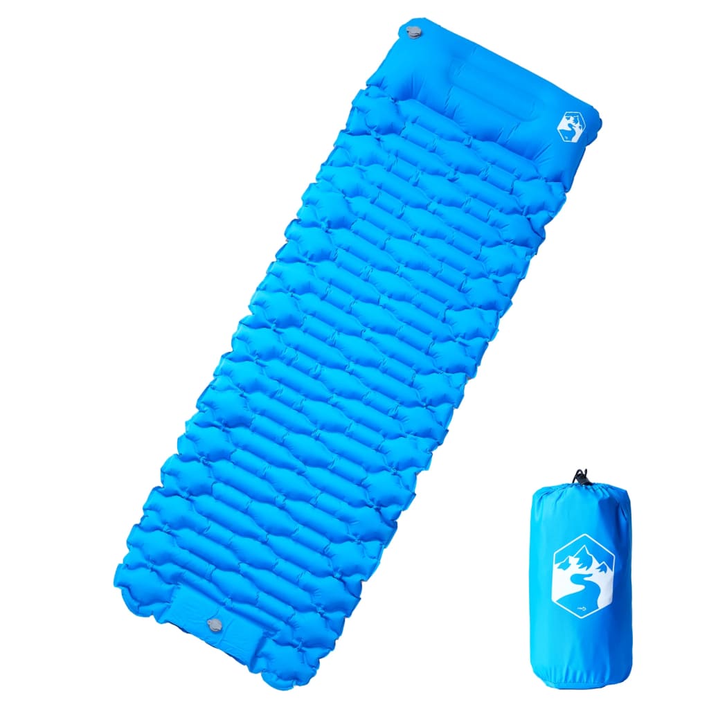 vidaXL Samonafukovací kempingový matrac s vankúš 1 osoby modrý