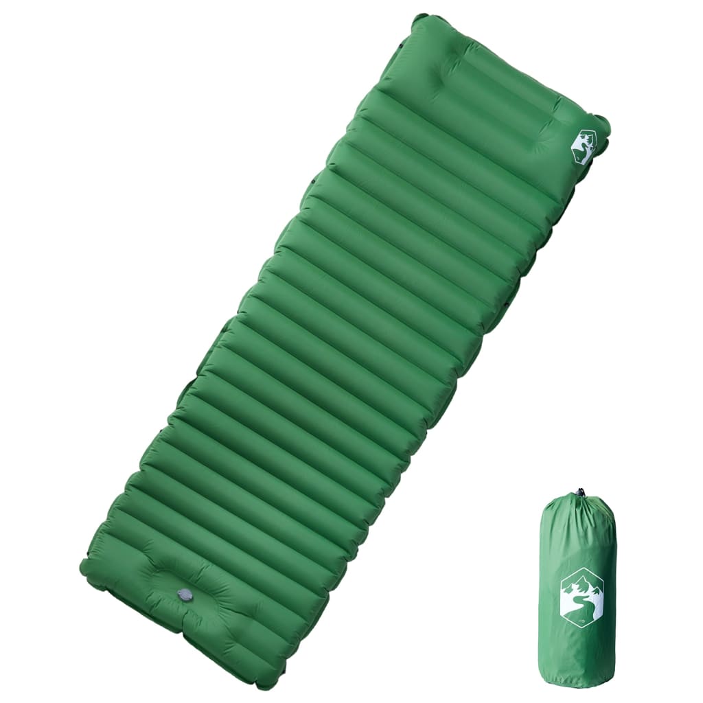 vidaXL Samonafukovací kempingový matrac s vankúš 1 osoby zelený