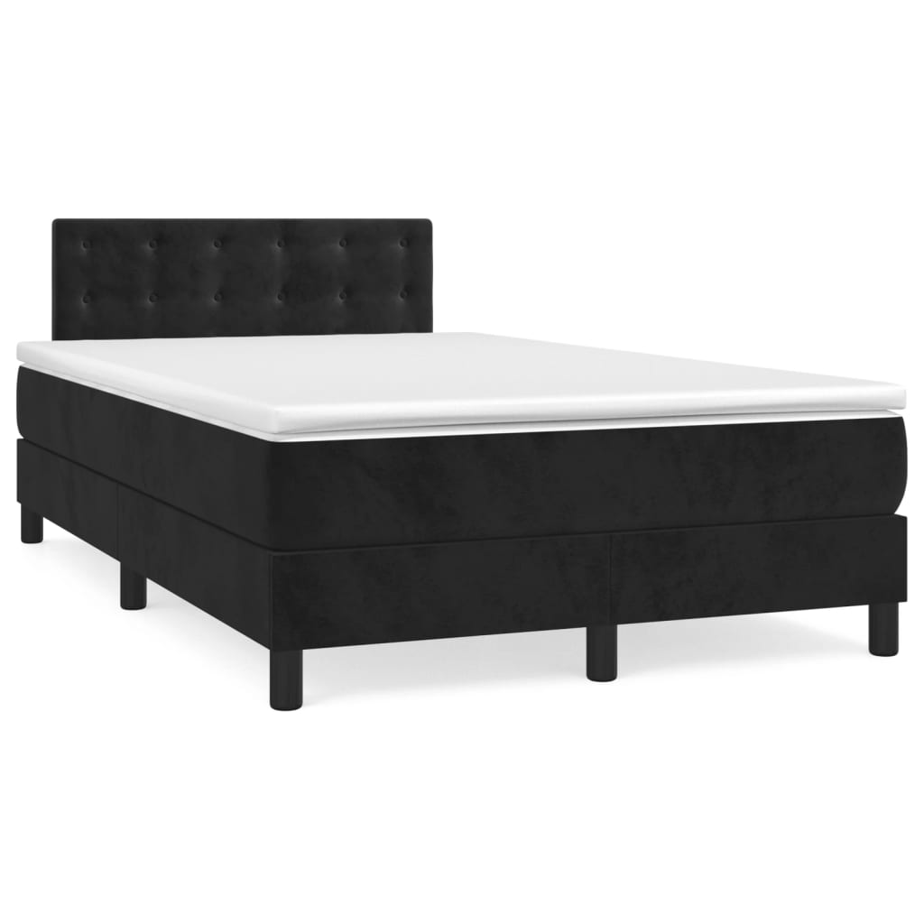 vidaXL Boxspring posteľ s matracom čierna 120x190 cm zamat