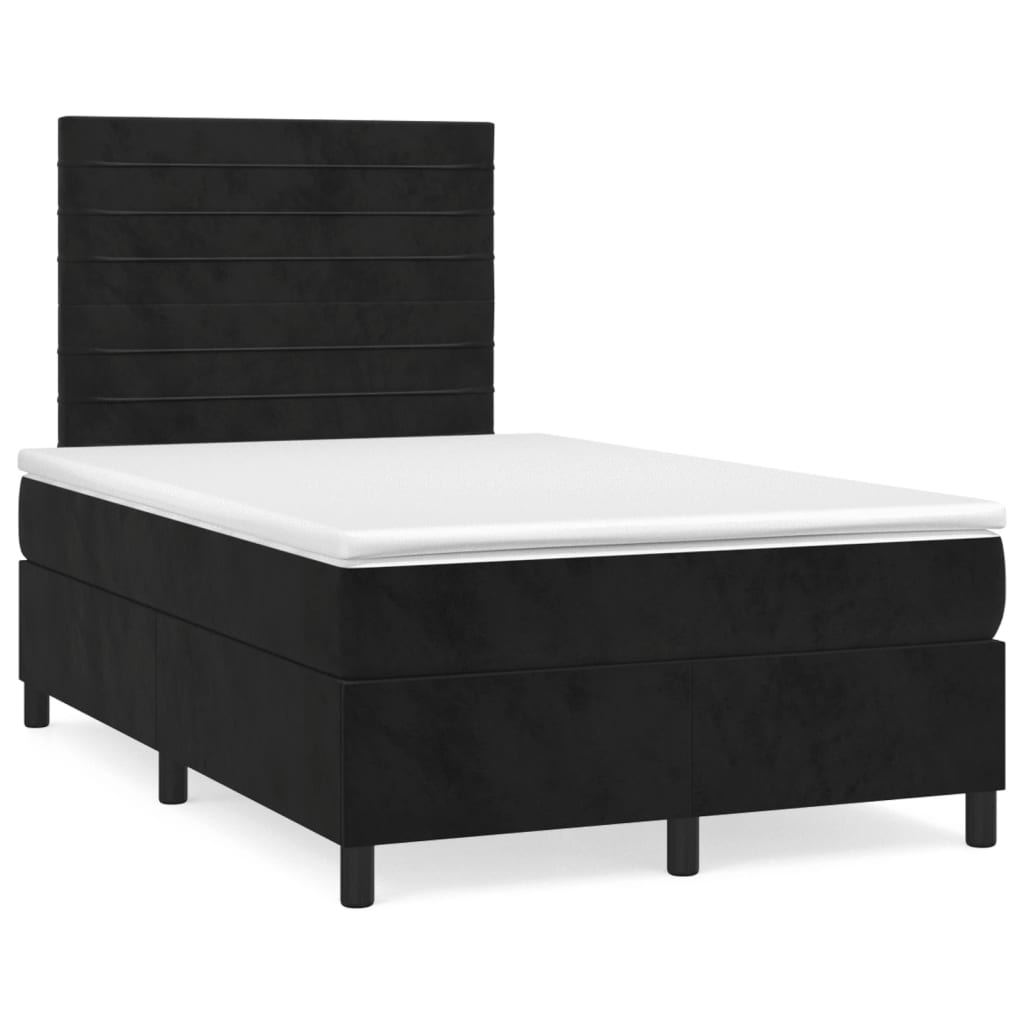 vidaXL Boxspring posteľ s matracom čierna 120x190 cm zamat