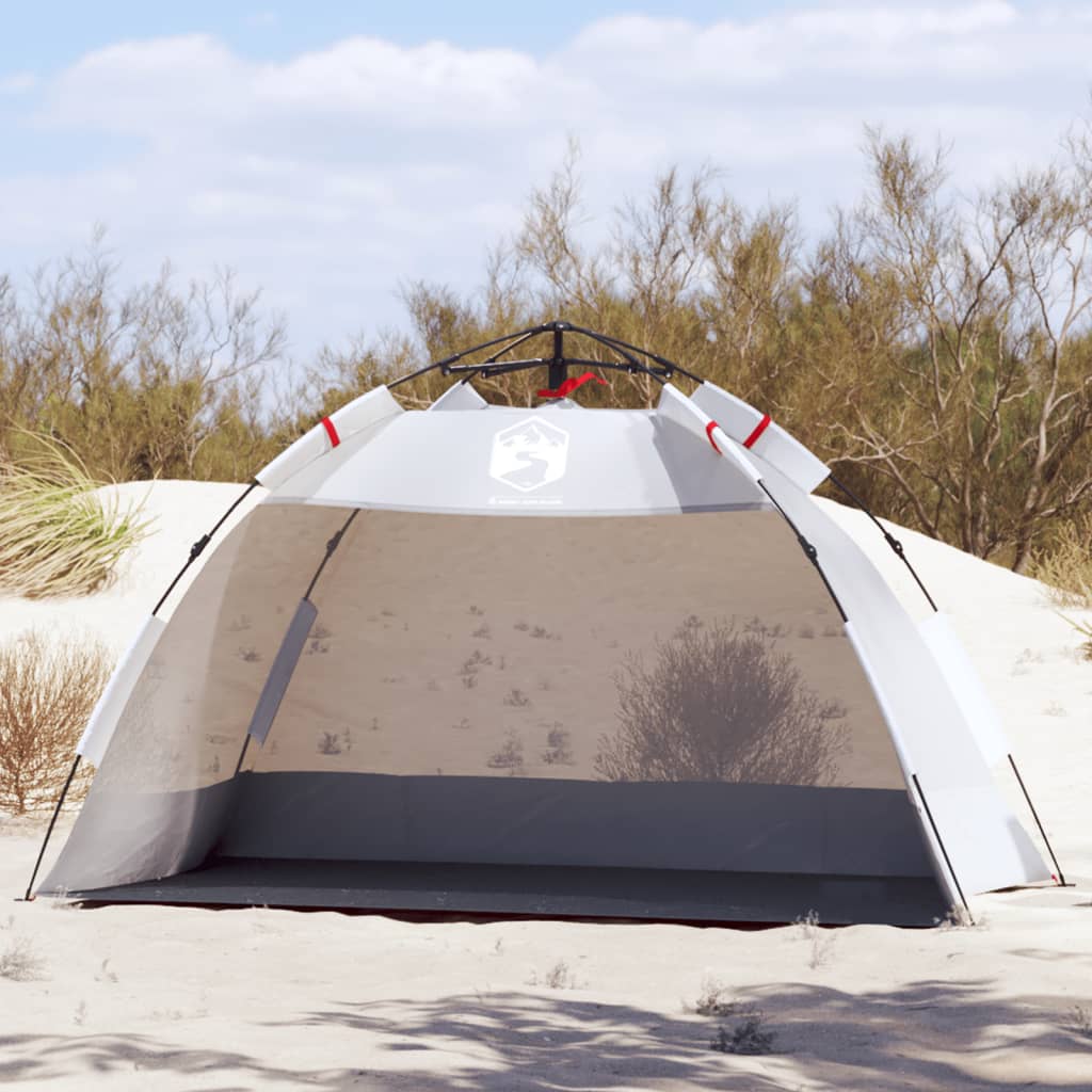 vidaXL Plážový stan pre 2 osoby sivý rýchloupínací vodoodolný