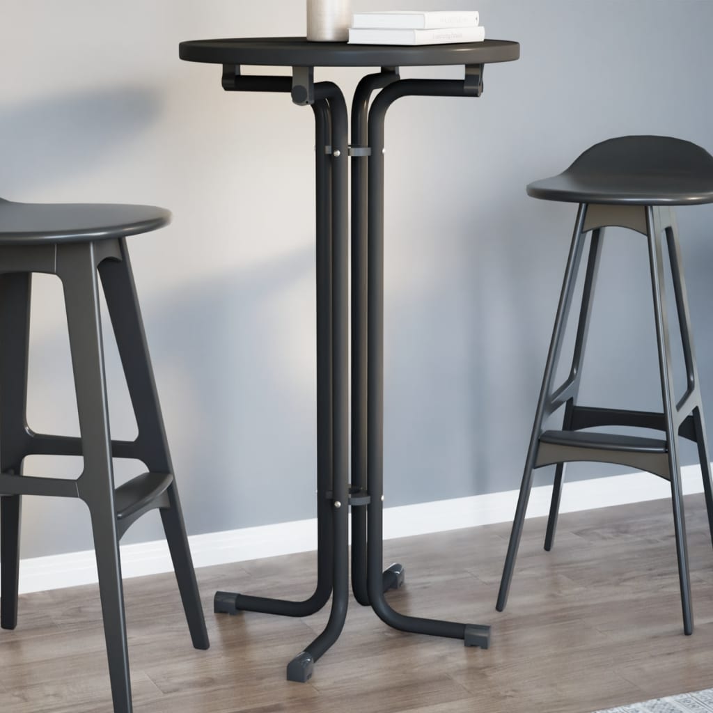 vidaXL Jedálenský stôl čierny Ø60x110 cm kompozitné drevo a oceľ
