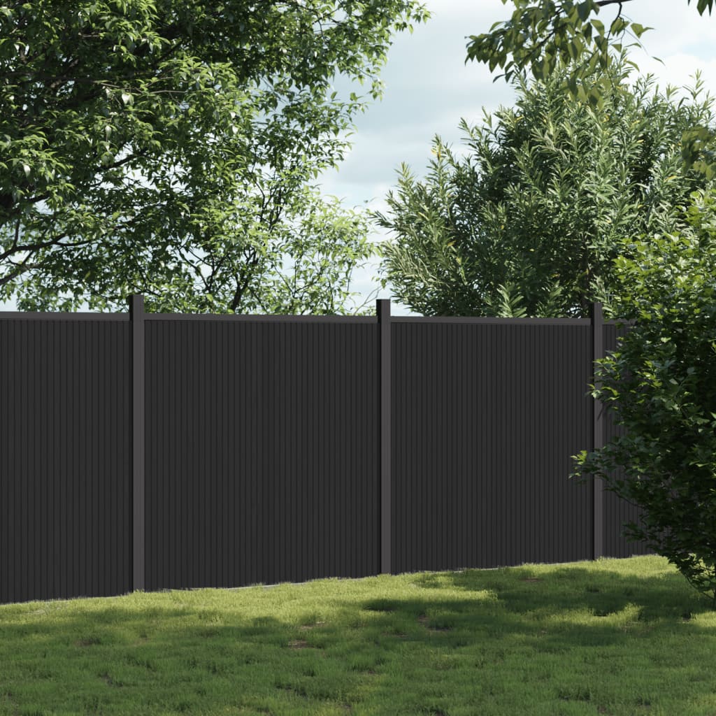 vidaXL Sada plotových panelov sivá 353x186 cm WPC