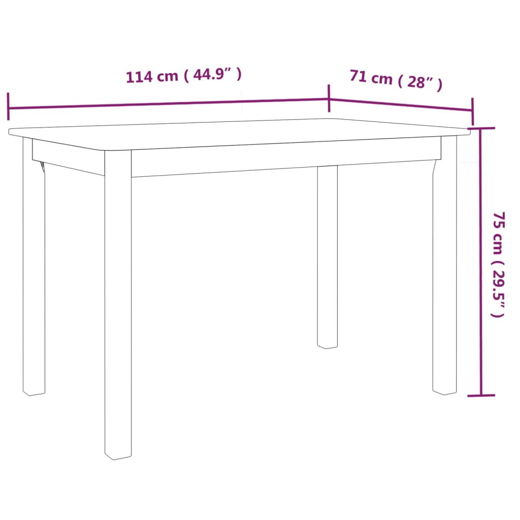 vidaXL Jedálenský stôl bielo-hnedý 114x71x75 cm kaučukové drevo