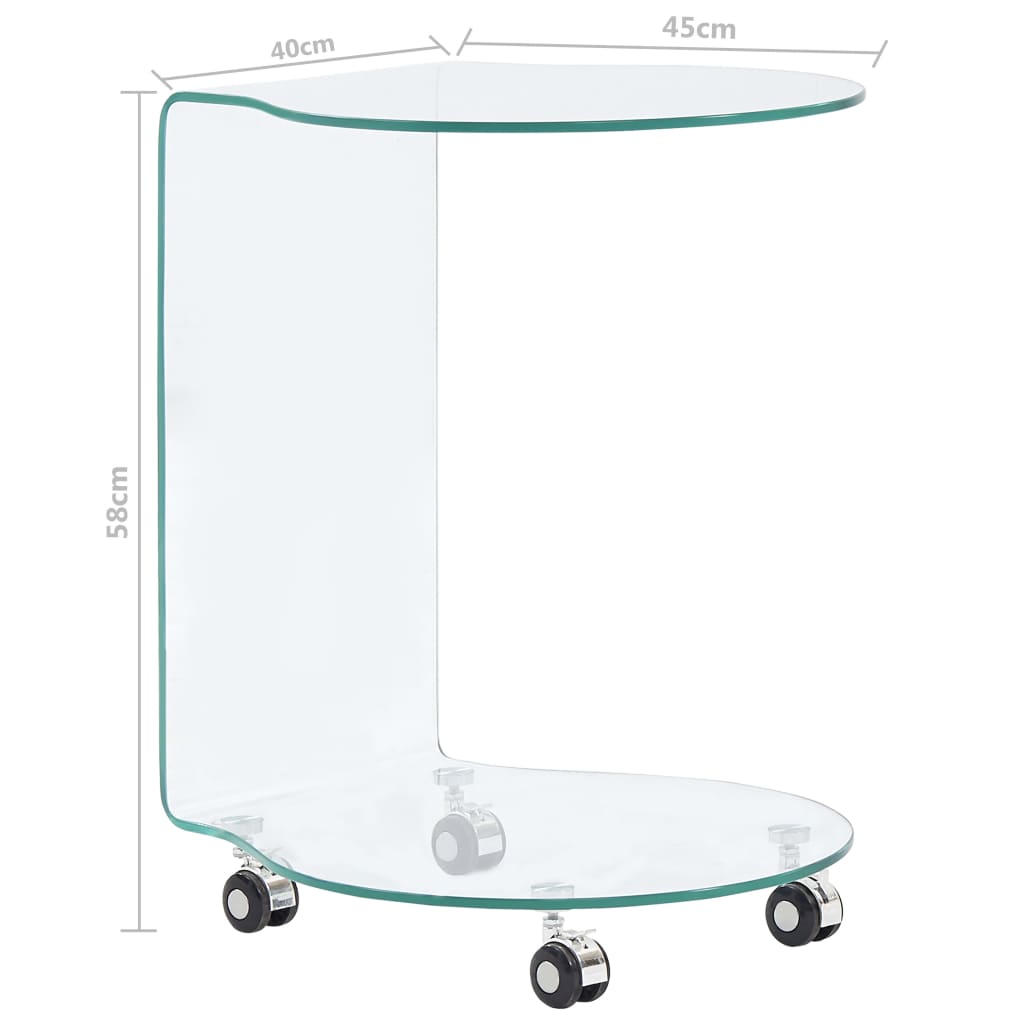 vidaXL Konferenčný stolík 45x40x58 cm, tvrdené sklo
