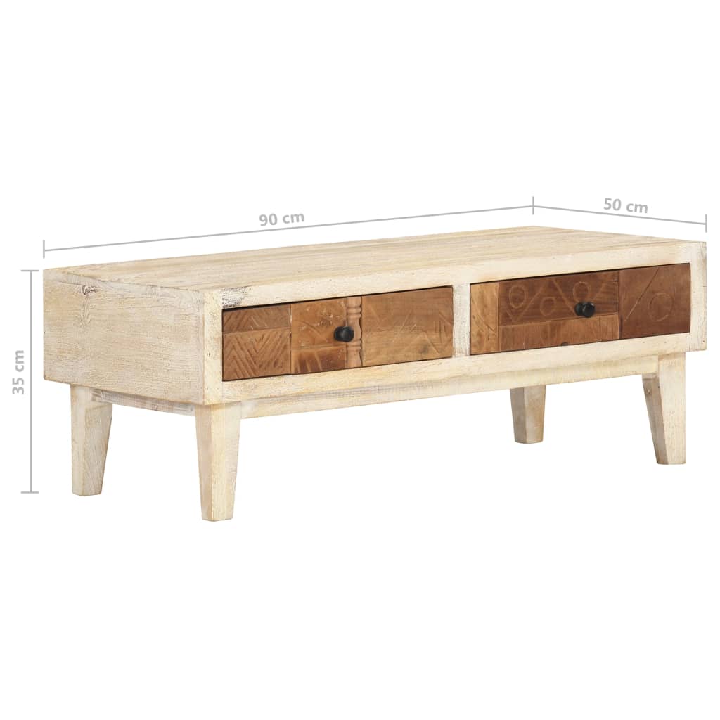 vidaXL Konferenčný stolík 90x50x35 cm masívne recyklované drevo