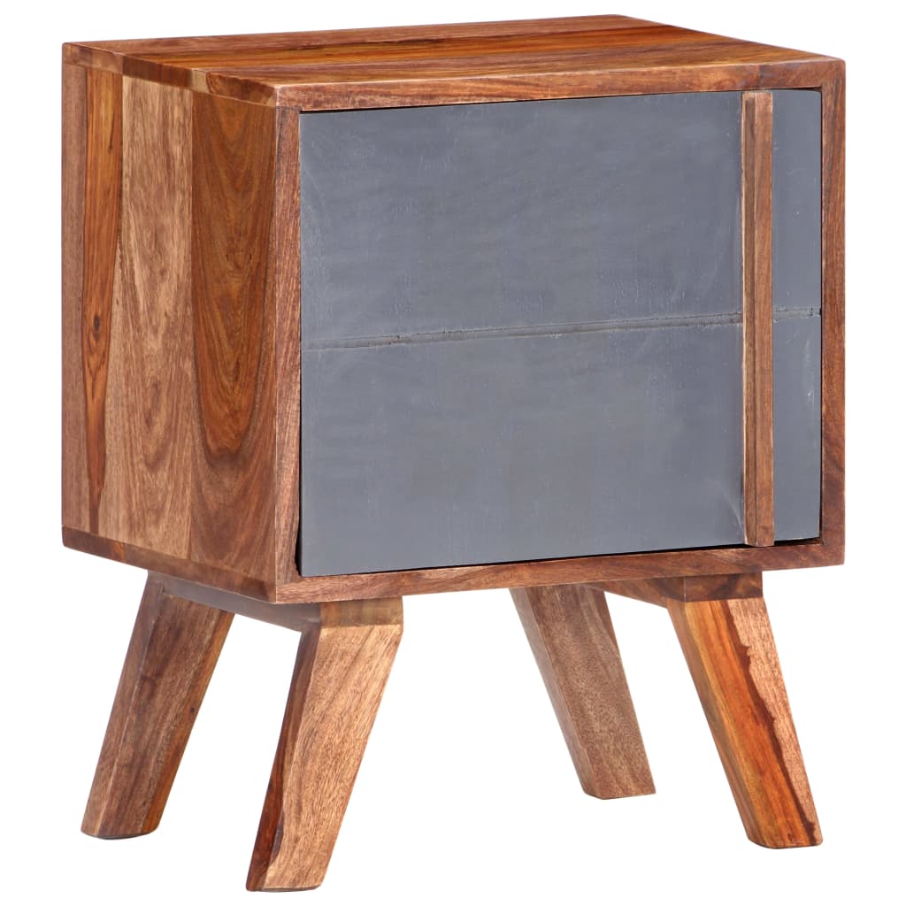 vidaXL Nočný stolík sivý 40x30x50 cm masívne sheeshamové drevo
