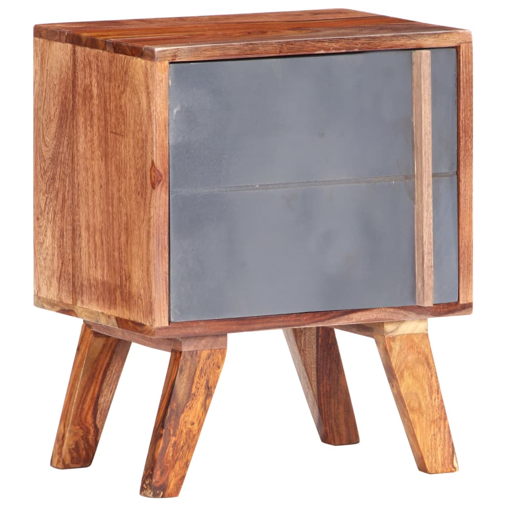 vidaXL Nočný stolík sivý 40x30x50 cm masívne sheeshamové drevo