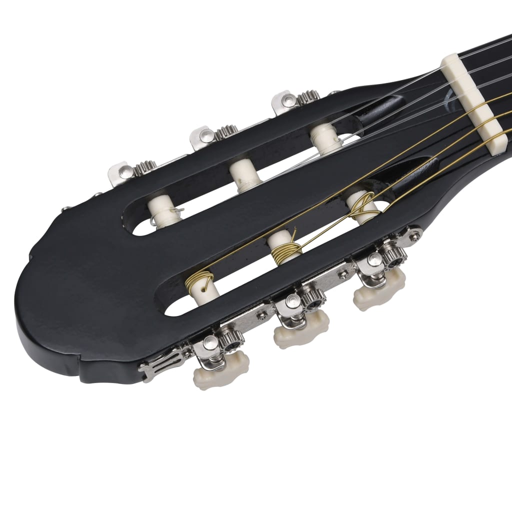 vidaXL Folková akustická gitara Cutaway s ekvalizérom a 6 strunami čierna