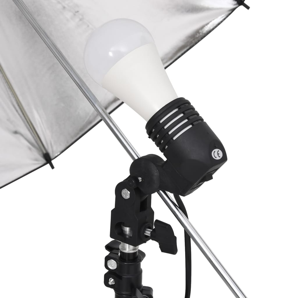 vidaXL Súprava štúdiového osvetlenia so statívmi a dáždnikmi 