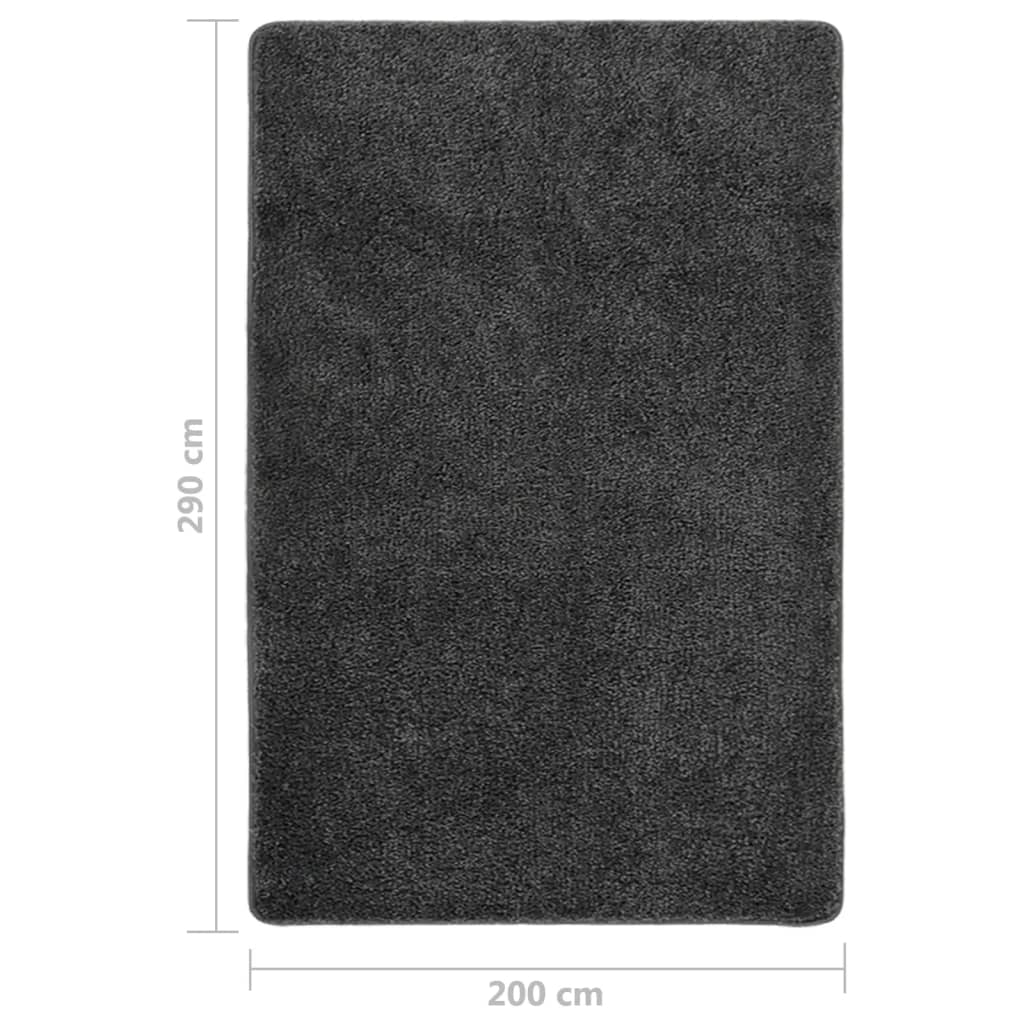 vidaXL Chlpatý koberec tmavosivý 200x290 cm protišmykový