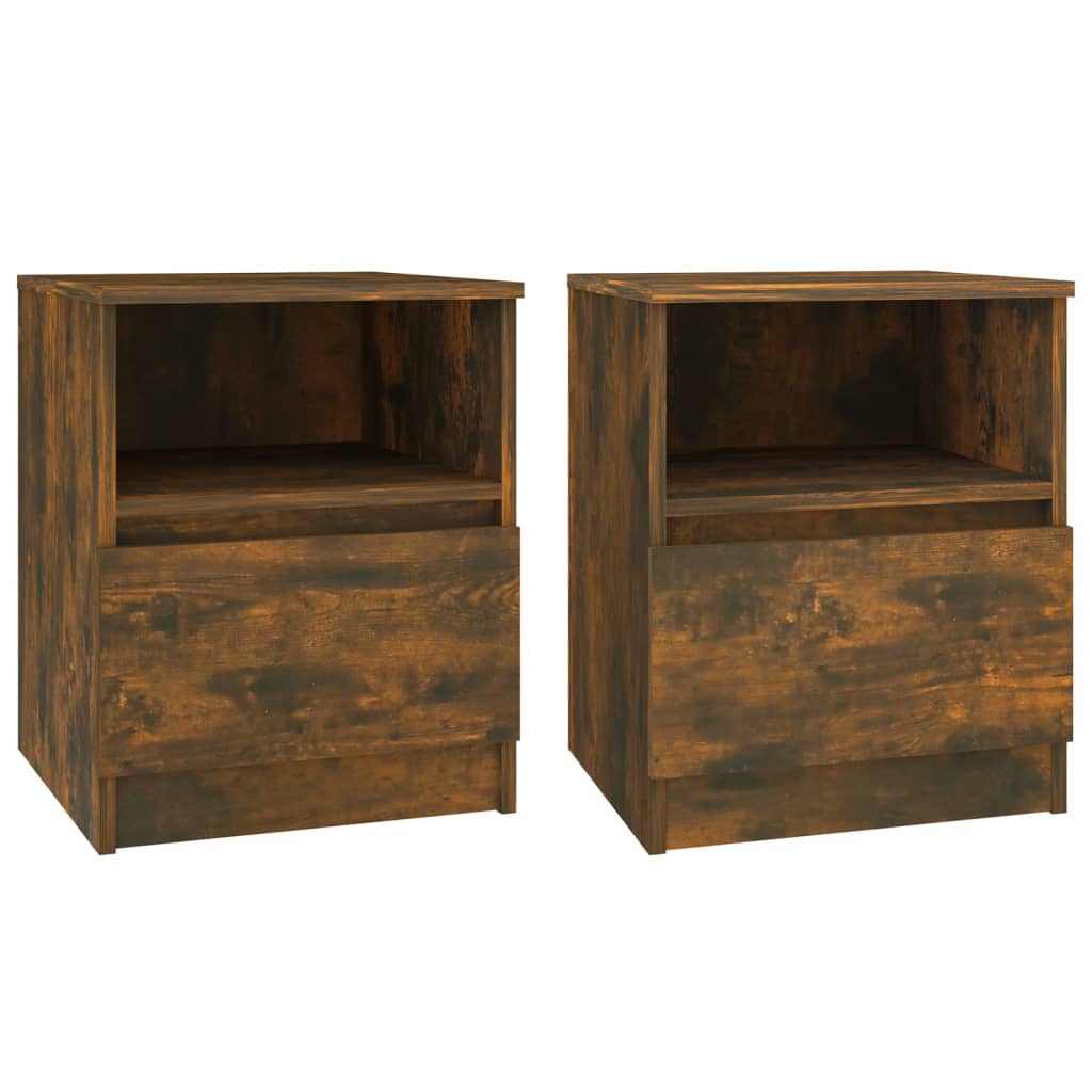 vidaXL Nočné stolíky 2 ks dymový dub 40x40x50 cm kompozitné drevo
