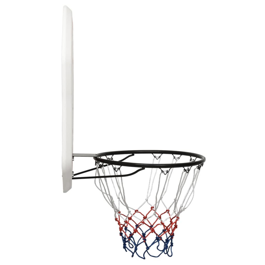 vidaXL Basketbalová doska biela 109x71x3 cm polyetén