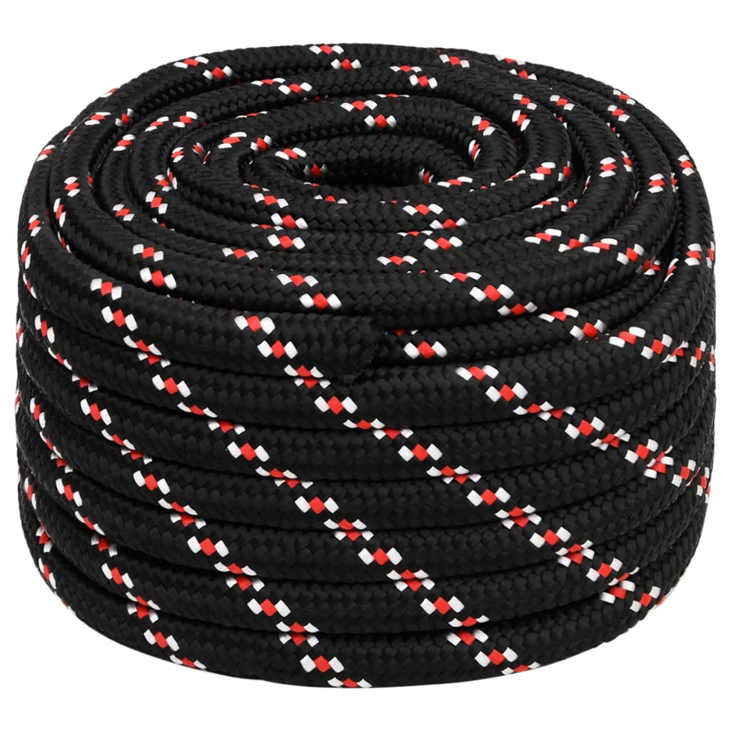 vidaXL Lodné lano čierne 20 mm 50 m polypropylén