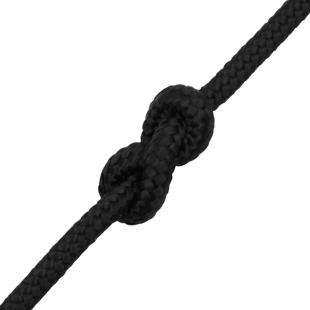 vidaXL Lodné lano čierne 6 mm 50 m polypropylén