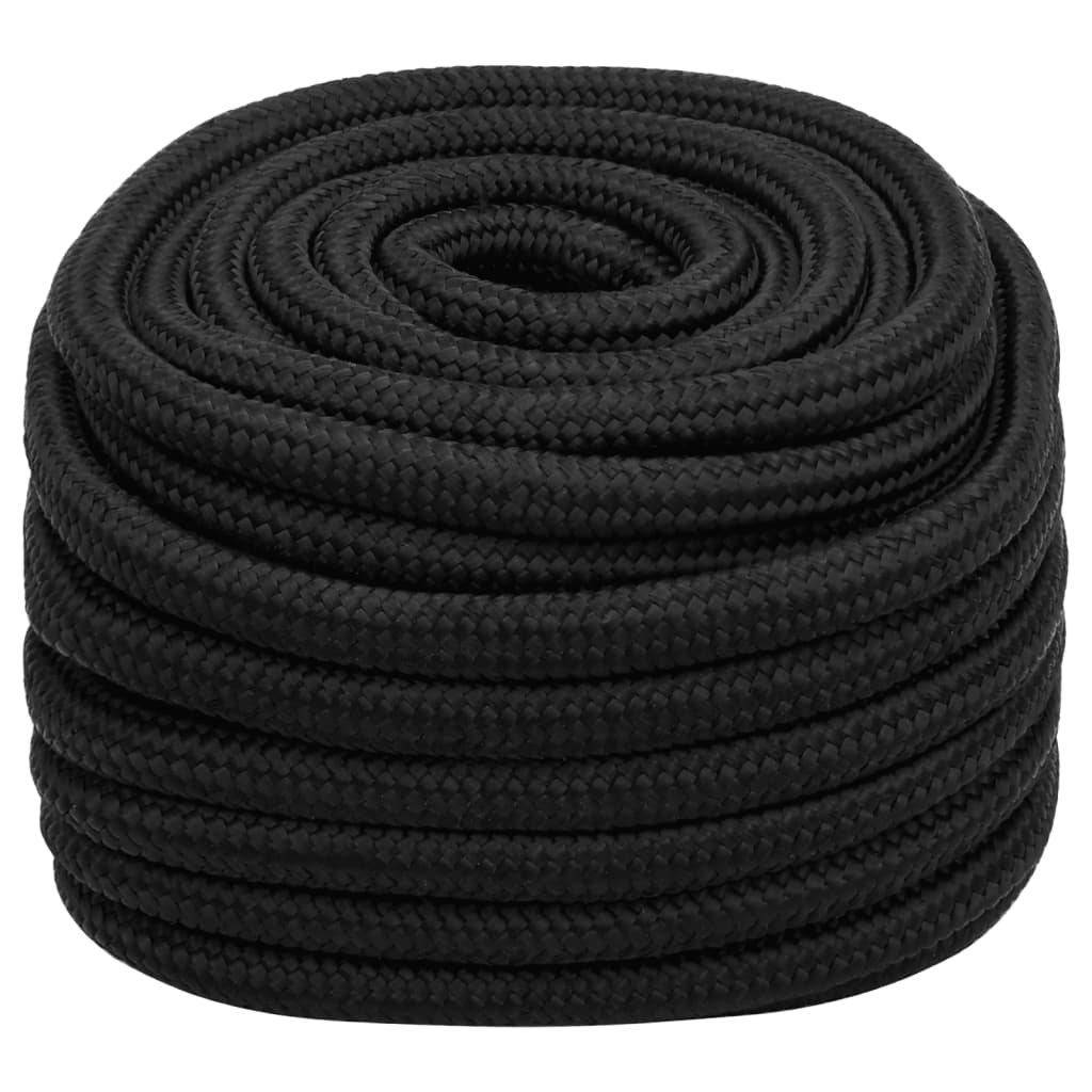 vidaXL Lodné lano čierne 20 mm 100 m polypropylén