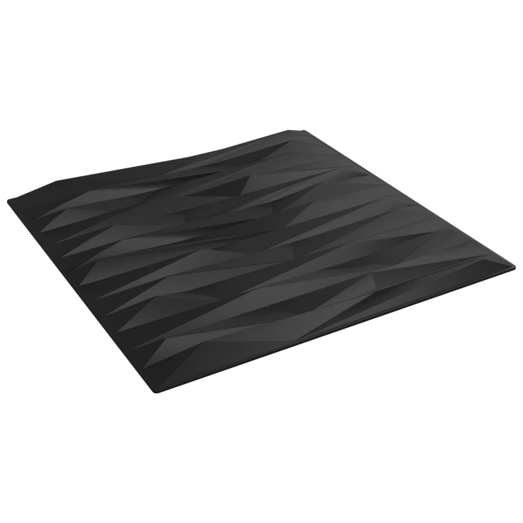 vidaXL Nástenné panely 48 ks čierne 50x50 cm EPS 12 m² kameň