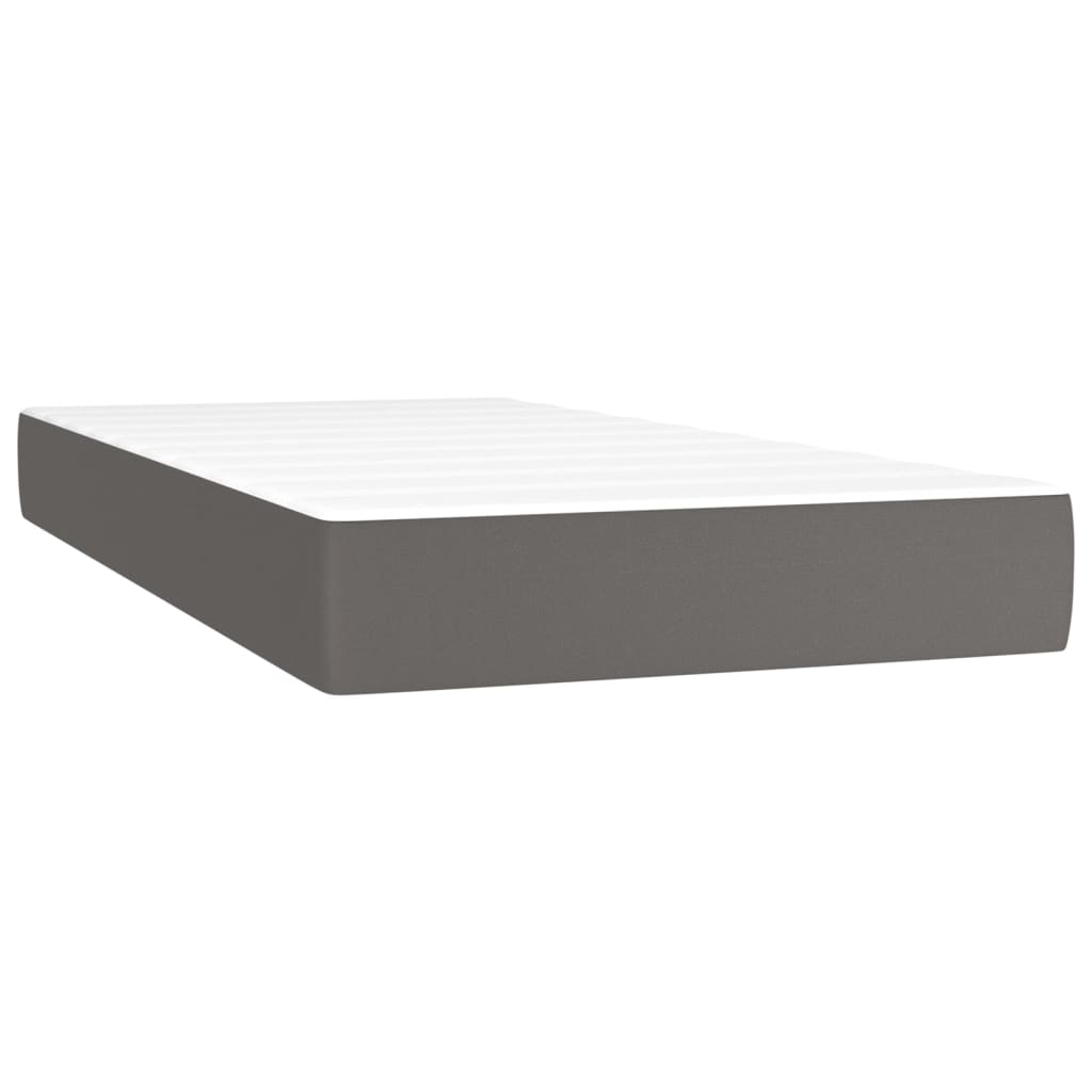 vidaXL Boxspring posteľ s matracom sivá 80x200 cm umelá koža