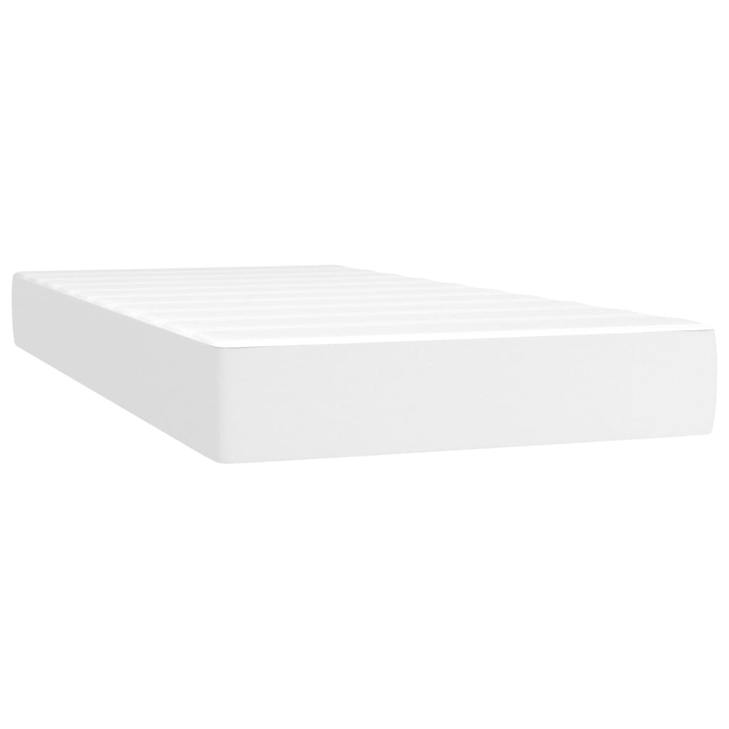 vidaXL Boxspring posteľ s matracom biela 90x200 cm umelá koža