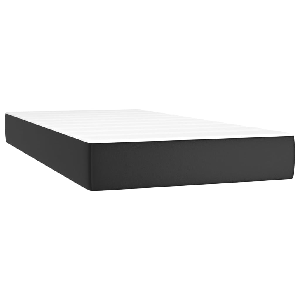 vidaXL Boxspring posteľ s matracom čierna 100x200 cm umelá koža