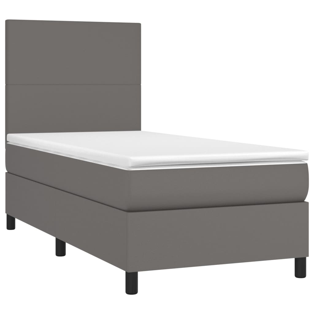 vidaXL Boxspring posteľ s matracom sivá 100x200 cm umelá koža