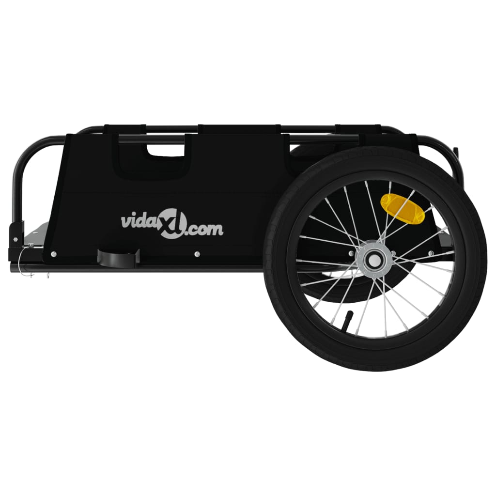 vidaXL Príves na bicykel čierny oxfordská látka a železo