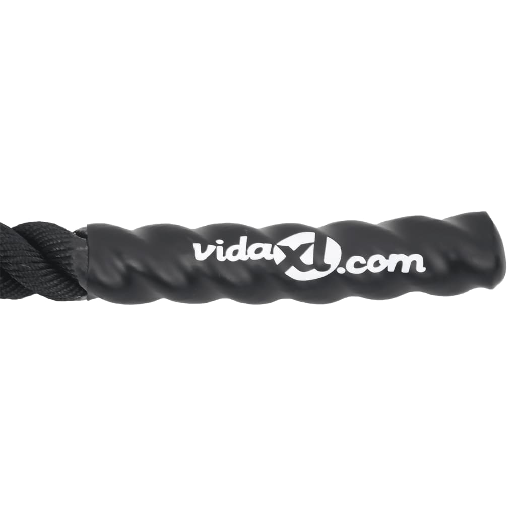 vidaXL Bojové lano čierne 9 m 6,8 kg polyester