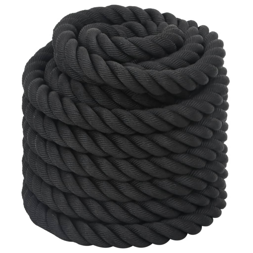 vidaXL Bojové lano čierne 12 m 9 kg polyester