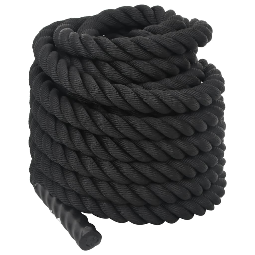 vidaXL Bojové lano čierne 15 m 11 kg polyester