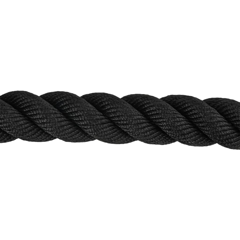 vidaXL Bojové lano čierne 15 m 11 kg polyester