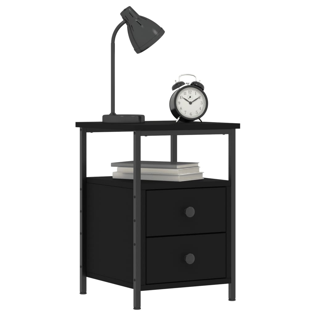 vidaXL Nočný stolík čierny 34x35,5x50 cm kompozitné drevo